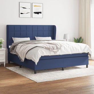 vidaXL Vidaxl - Cama Box Spring Con Colch&oacute;n Tela Azul 160x200 Cm