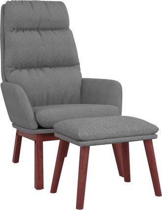 Nova Sill&oacute;n De Relax Con Taburete Tela Gris Claro Vidaxl