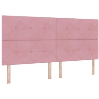 vidaXL Box Spring Bed with Mattress Pink 200 x 200 cm Polyester vidaXL