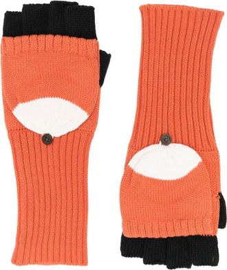 Charles Jeffrey Loverboy Guanti con stampa animalier - Arancione