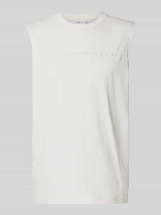 Champion Top mit Label-Stitching und Rundhalsausschnitt in Offwhite, Gr&ouml;&szlig;e XXL