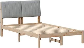 vidaXL Bed Frame with Headboard Brown 120 x 190 cm Solid Pine Wood vidaXL