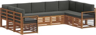 vidaXL Conjunto De Sof&aacute;s De Exterior 9 Uds. Natural Y Antracita Vidaxl