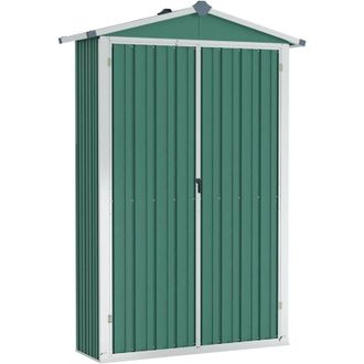 vidaXL Cobertizo de jardín acero galvanizado verde 116x45x175cm Vidaxl