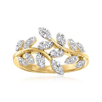 Ross-Simons Diamond Vine Ring in 18kt Gold Over Sterling