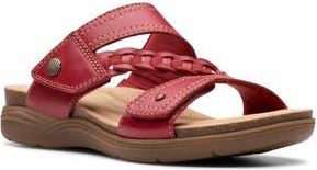 Clarks April Raelyn Slide Sandal in Red Leather at Nordstrom Rack, Size 7.5