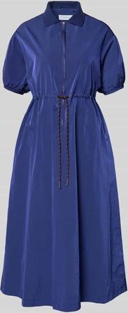 Rich & Royal Midikleid mit kurzem Rei&szlig;verschluss und Kordelzug an der Taille in Marine, Gr&ouml;&szlig;e 34