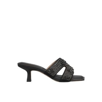 Alma En Pena Sandaal met dubbele band en strass - Dames - Muiltjes - Zwart - 39 EU - Schoenen