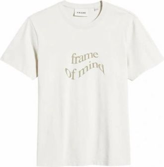 Frame Denim Waved Logo Tee In Ecru