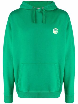Ymc You Must Create logo-print pullover hoodie - Green