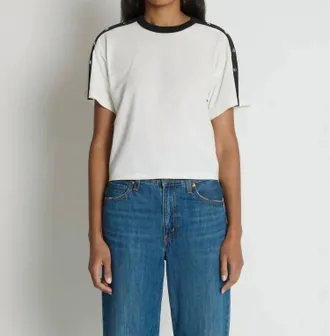 Nation Ltd Ada Button Tee In Porcelain Color Block