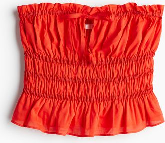 H&M Gesmoktes Bandeau-Top - Orange