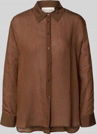 Stefanel Relaxed Fit Hemdbluse aus Lyocell-Mix in Mittelbraun, Gr&ouml;&szlig;e 38