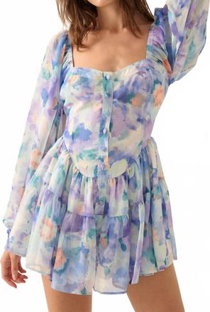 Promesa Bloom Mini Dress In Blue Multi