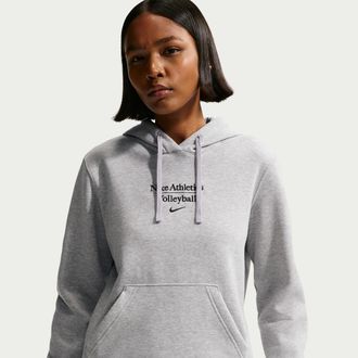 Nike Womens Volleyball Pullover Hoodie in Grey | APS549NAVB-DGH