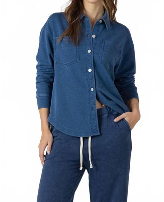 Dex Clothing Comfy And Collected Knit Top In Washed Indigo