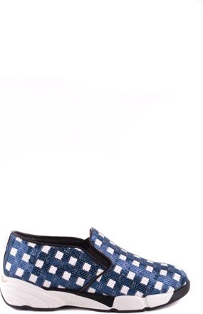 Pinko Pinko Womens Sequin Gingham Slipon Sneakers - Dark Blue Textile - Size EU 36