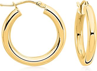 Ross-Simons Italian 3mm 14kt Yellow Gold Hoop Earrings