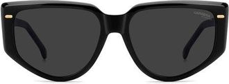 Carrera 57mm Rectangular Sunglasses in Black/Grey at Nordstrom