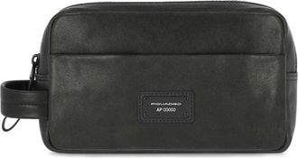 Piquadro Zwarte leren tas - Horizontale zachte constructie - Heren - Toilettassen - Zwart - ONE Size - Tassen
