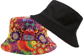 Generic Mens Old Skool Rave Dance Festival Bucket Hat (Psychedelic)