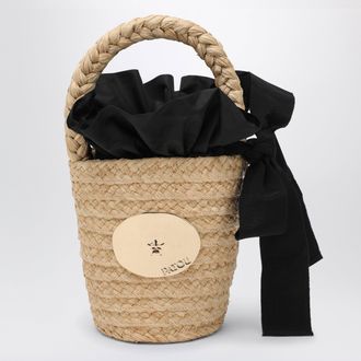 Patou Vanilla straw bucket with logo