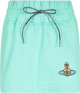 Vivienne Westwood Geborduurde Katoenen Mini-rok - Dames - Korte rokken - Groen - S - Katoen - Rokken