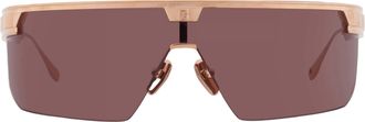 Balmain MAJOR Brown Shield Unisex Sunglasses BPS-147 C 142