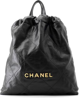 Chanel Black Leather Backpack (Pre-Owned)