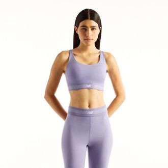 New Balance Donna AC Train Bra in Viola, Maglia di Poliestere, Taglia 2XL