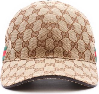 Gucci Beige Signature Logo Baseball Cap