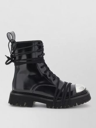 Moschino leather combat boots
