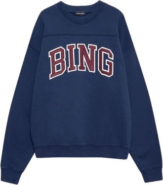 Anine Bing Trenton Sweatshirt - Dames - Sweatshirts - Blauw - S - Katoen - Hoodies & sweatvesten