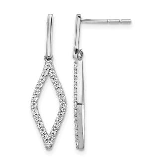Diamond2Deal 14k White Gold 1/2 Ct Lab Grown Diamond Drop Dangle Earrings