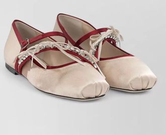 Jimmy Choo London textile mary jane ballerina flats