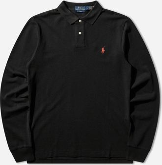 Polo Ralph Lauren Men s Slim Fit Mesh Longsleeve Polo Black