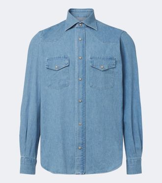 Eleventy Denim Western shirt