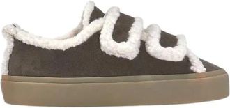 INUIKII Shearling Low Velcro - Dames - Schoenen - Bruin - Maat: 36 EU Wol