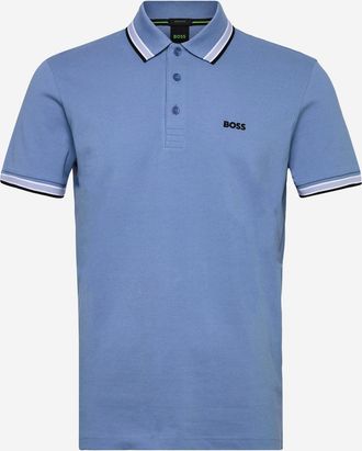 HUGO BOSS Mens Polo Shirt Light Blue Cotton Piqu&eacute; T-shirts And Polos