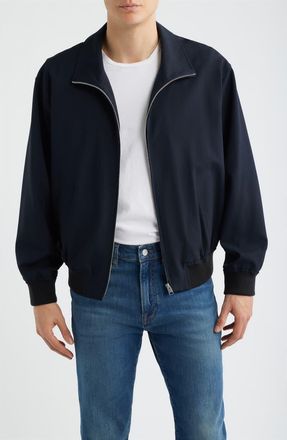 Frame Denim Wool Zip Jacket in Dark Navy at Nordstrom, Size Medium