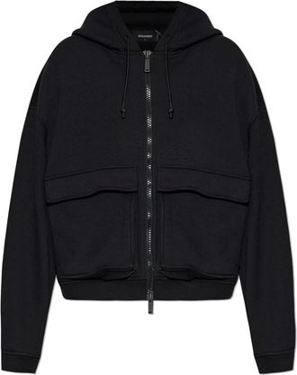 Dsquared2 Sweatshirts & Hoodies - Heren - Vesten met rits - Zwart - XL - Katoen - Hoodies & sweatvesten