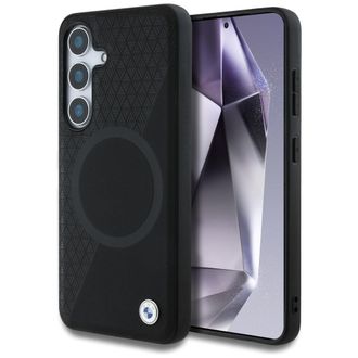 BMW Funda Bmw De Cuero Con Textura Parcial Magsafe Para Samsung Galaxy S25 Negra