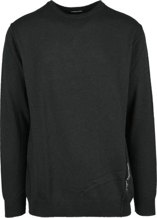 Costume National Moderne Gebreide Trui - Heren - Ronde hals truien - Zwart - M - Wol - Truien & Vesten