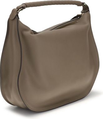 Chlo&eacute; Womens Shoulder Bag Marcie Deep Taupe Calf Leather
