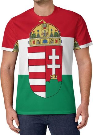Generic Hungarian Flag Hungary Emblem Mens T-Shirts Short Sleeve Casual Shirt Summer Sports Tees Tops