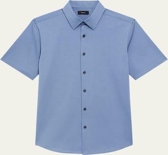 Theory Mens Irving Short Sleeve Shirt in Structure Knit