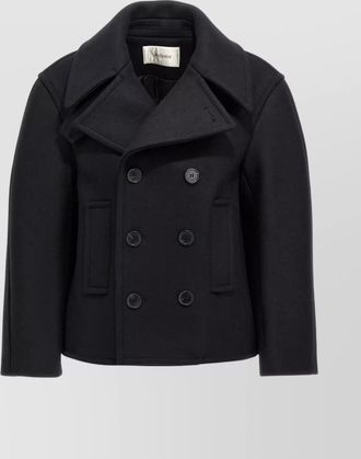 Saint Laurent double-breasted oversized coat high collar