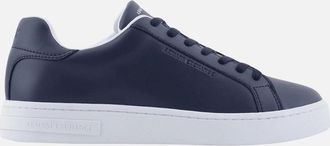 A|X Armani Exchange Mens Leather Navy/White Sneaker Trainer - Size: 11