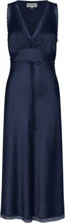 Lollys Laundry Paris L Midi Jurk - Dames - Casual kleedjes - Blauw - L - Kleedjes