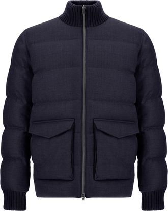 Herno Quilted Ribbed-Collar Puffer Down Jacket